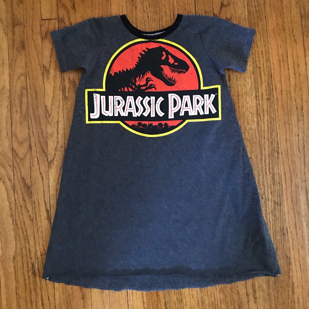 Custom upcycled Jurassic Park Hi/low dress
